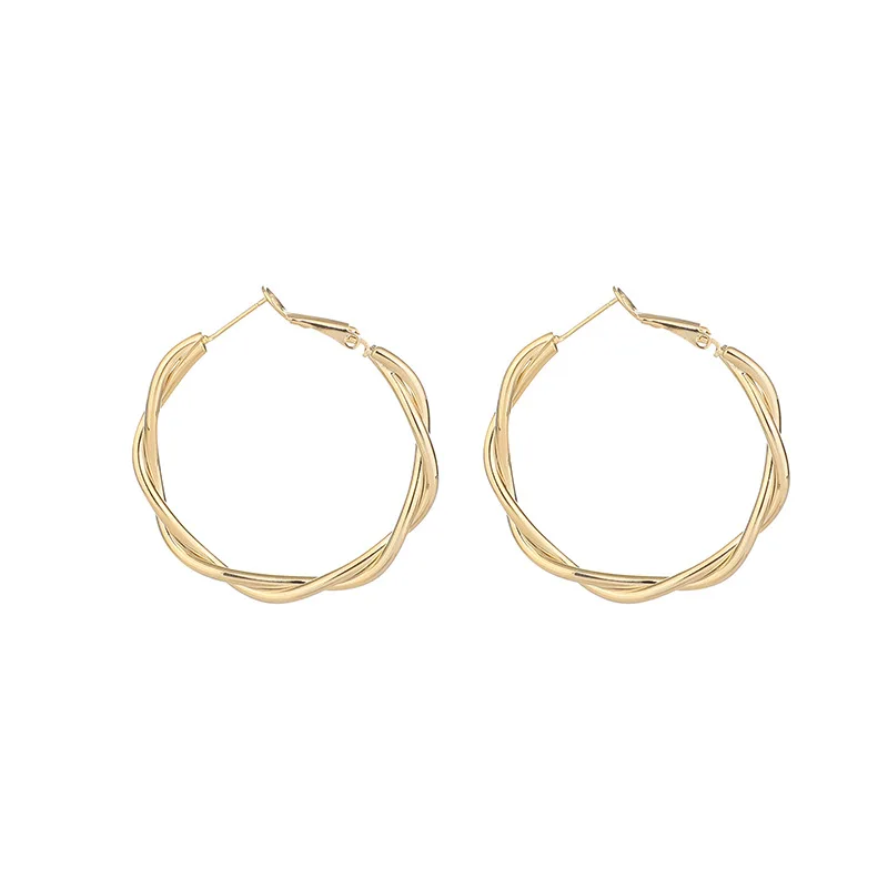 الأزياء هوب أقراط للنساء سبائك الأذن آخر أقراط الذهب دائرة القرط المجوهرات هدية