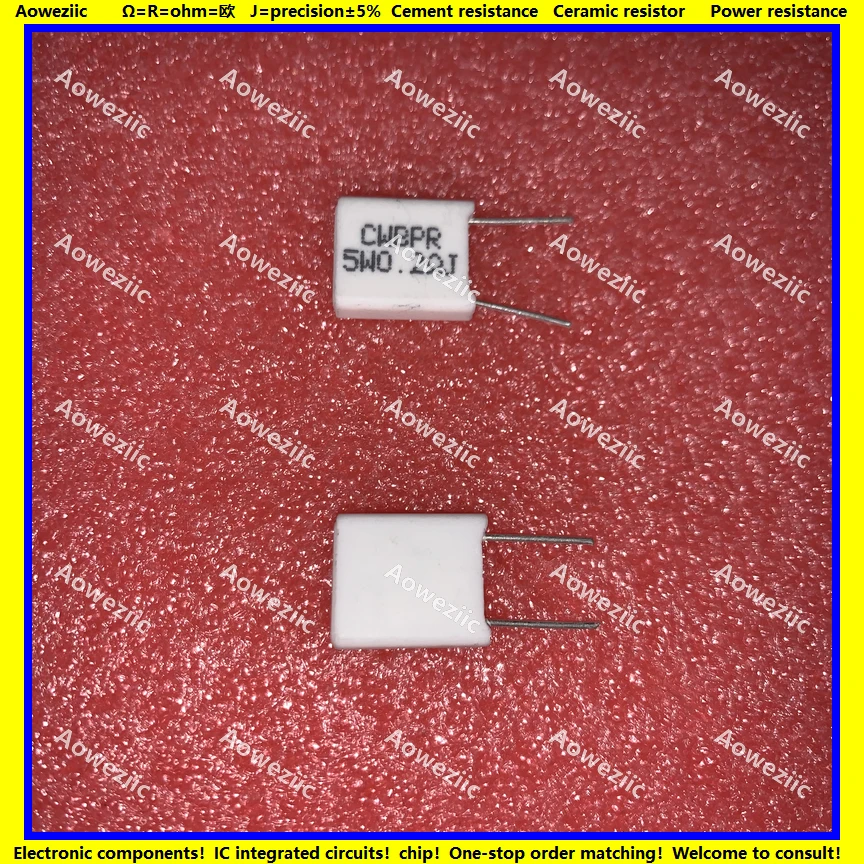 

10Pcs Inductionless Cement Resistor 5W 0.2 ohm 0.2 R 0.2RJ 5W0R2J 5WR2J Ceramic Resistance precision 5% Non-inductive Resistor