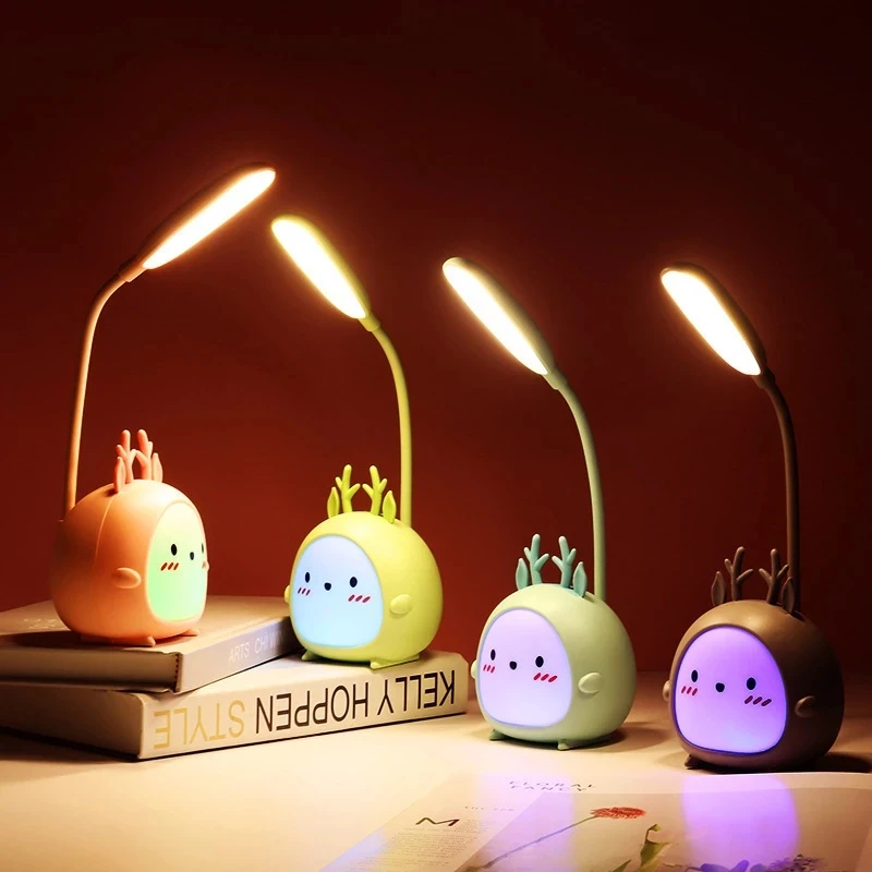 

Cute Cartoon Desk Lamp Eye Protection Energy-saving Reading Lamp USB Charging Sleeping Night Light LED Table Lamp for Kids Gift