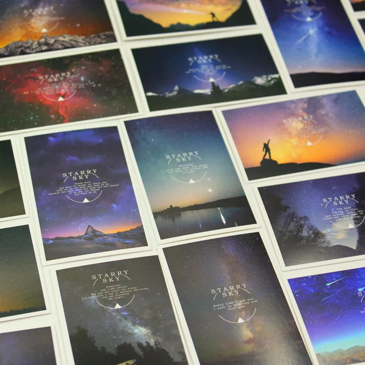 28 Sheets/Set  Starry Sky Lovely Mini Lomo Postcard /Greeting Card/Birthday Gift Card Message Card
