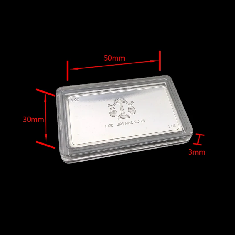 1PCS/LOT BULLION PLASTIC BOX CLEAR PLATIC BOX, Hard Plastic Airtite Cases for 1 oz Bullion Bars Silver Gold