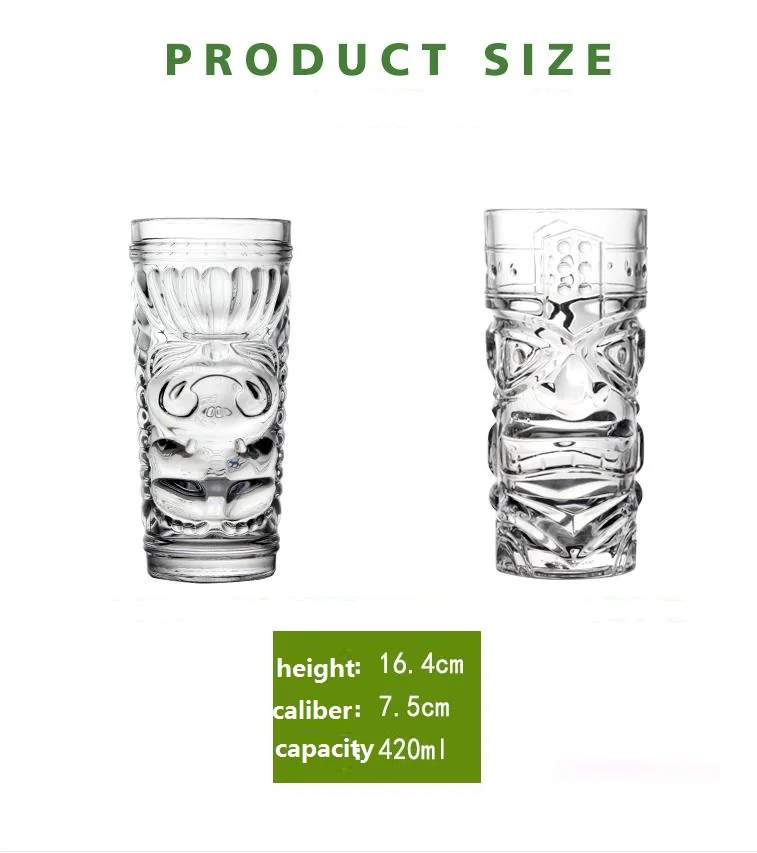 هالوين الإبداعية شامان الطوطم الوجه تيكي بار الزجاج 420 مللي النبيذ كؤوس كوكتيل كوب ويسكي كوب البيرة كوب عصير رشاقته