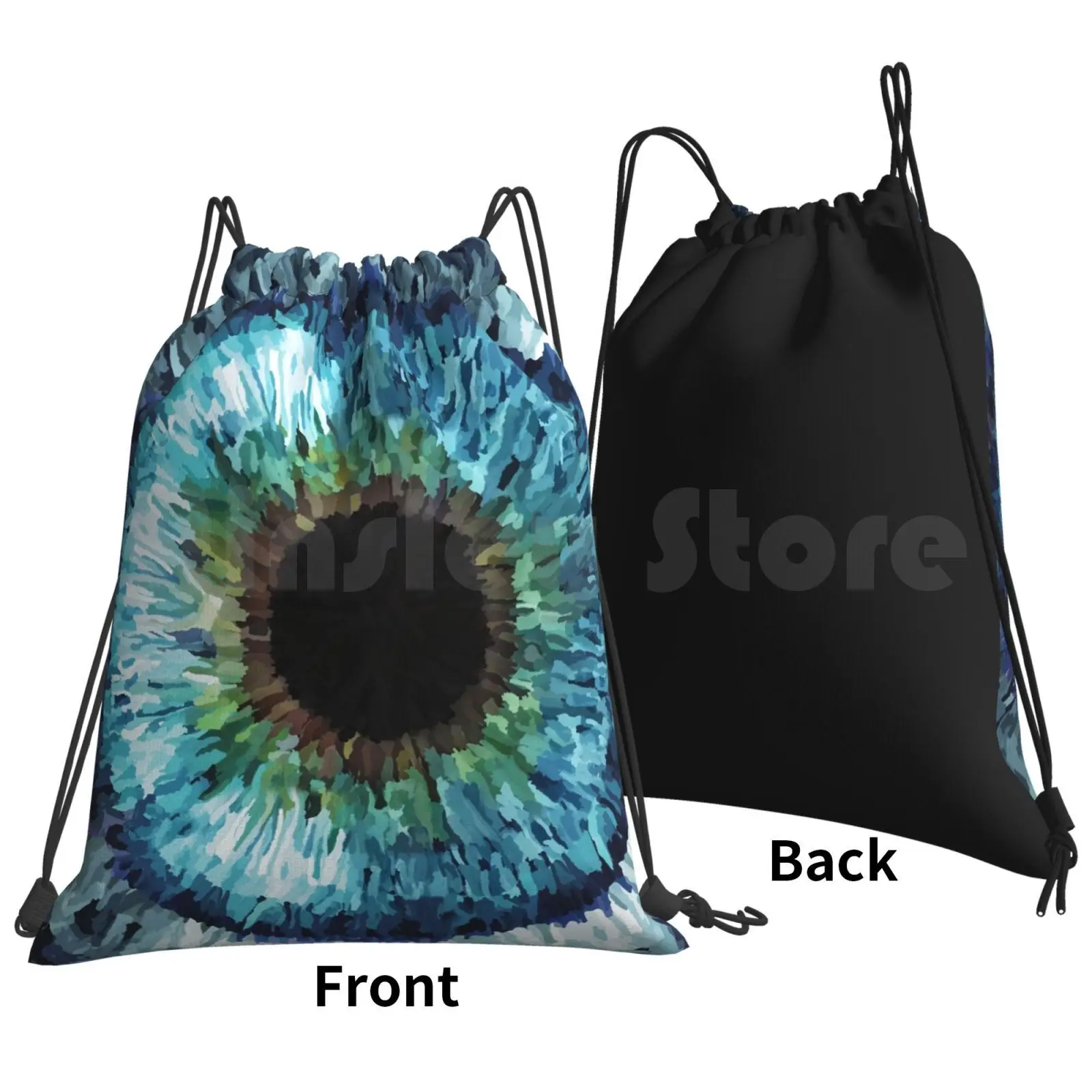 Inseyed Backpack Drawstring Bags Gym Bag Waterproof Eye Eyes Sauron Hippye Vintage Old Scary Creepy Stroke The Strokes