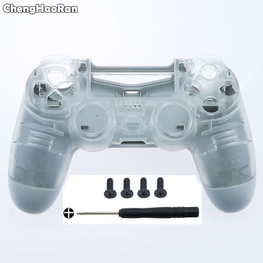 ChengHaoRan Clear Blue Red Housing Shell Faceplate Case For Playstation 4 Dualshock 4 PS4 Pro 4.0 V2 JDM 040 JDS-040 Controller