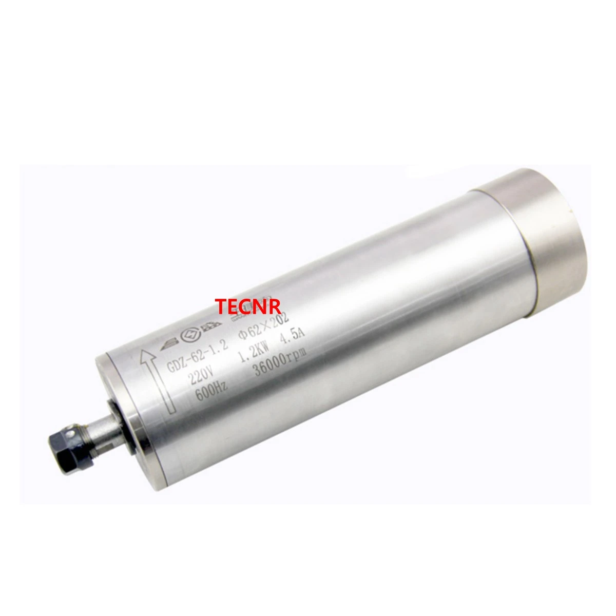 TECNR 1.2KW water cooled spindle motor milling spindle 24000RPM 36000RPM 60000RPM for metal cutting and engraving GDZ-62-1.2