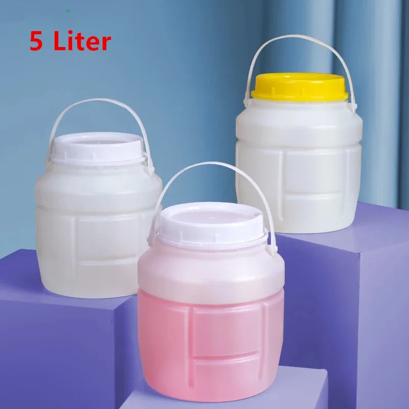 Food Grade 5L plastic bucket with lid and Handle Leakproof liquid container Food condiment storage pail Hot sale