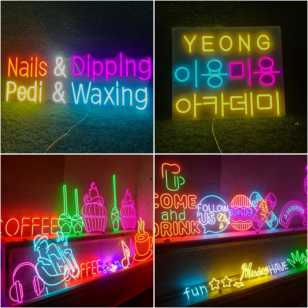 Imagem -05 - Diy Nome Custom Led Neon Sign Night Party Light Acrílico Backboard Pendure up Screw Wall Decoração do Casamento Presente Design de Aniversário