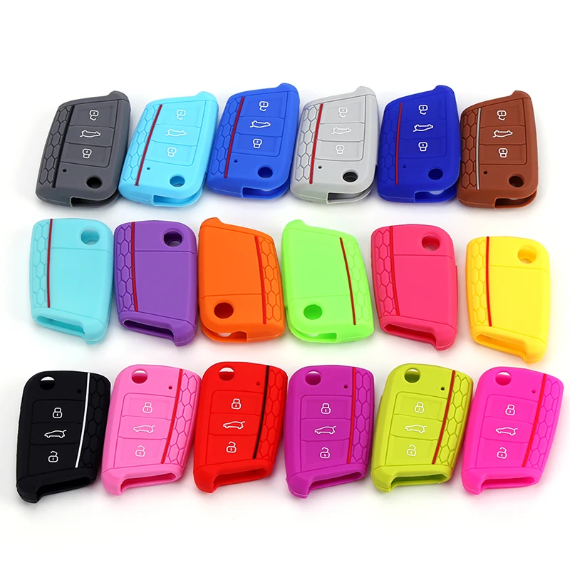 Silicone Car Key Cover Case Shell For VW Golf 7 MK7 Tiguan Polo Skoda Octavia A7 Seat Leon