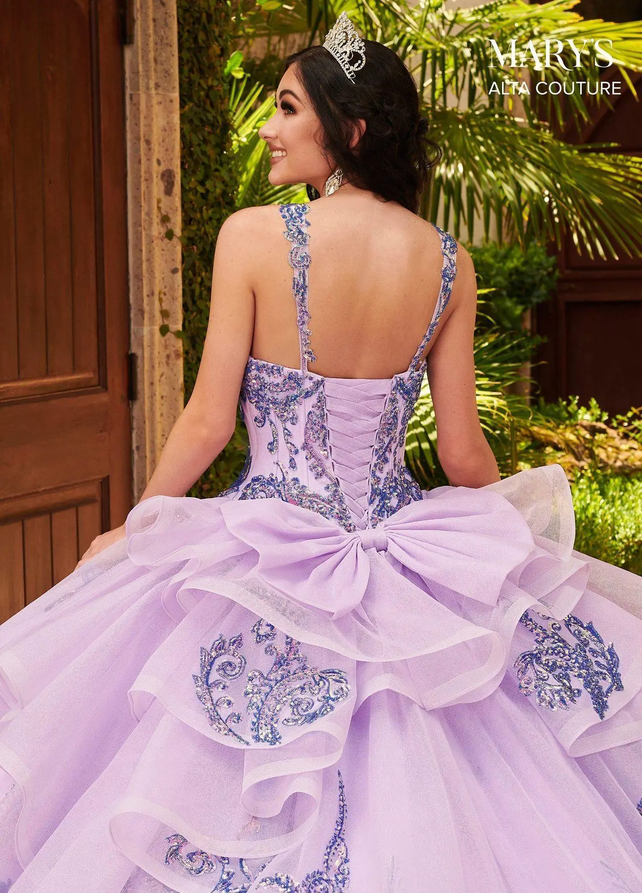 Lavanda vestidos de quinceañera baratos, vestido de baile, escote Corazón, tren de barrido, Organza con apliques, Mangas desmontables, escalonadas