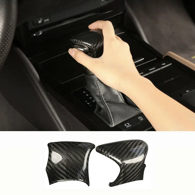 For Lexus ES350/300H 2018-2020 Carbon Fiber Look Car Gear Shift Knob Cover Trim 2Pcs Car Accessories