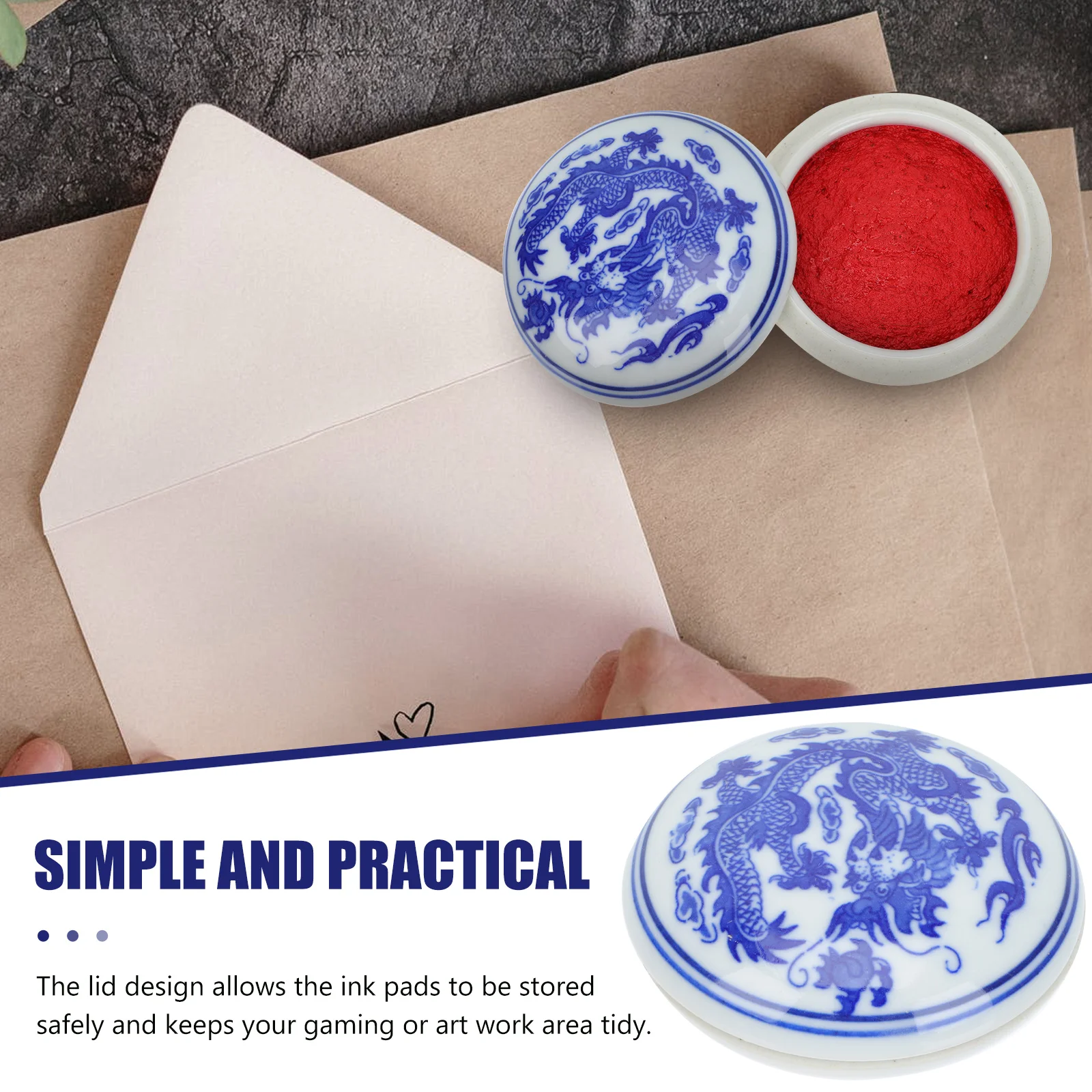 Ink Pad Chinese Pads Red Calligraphy Stamp Paste Seal Inkpad Finger Diy Craft Stamps Painting Rubber Baby Box Accessories