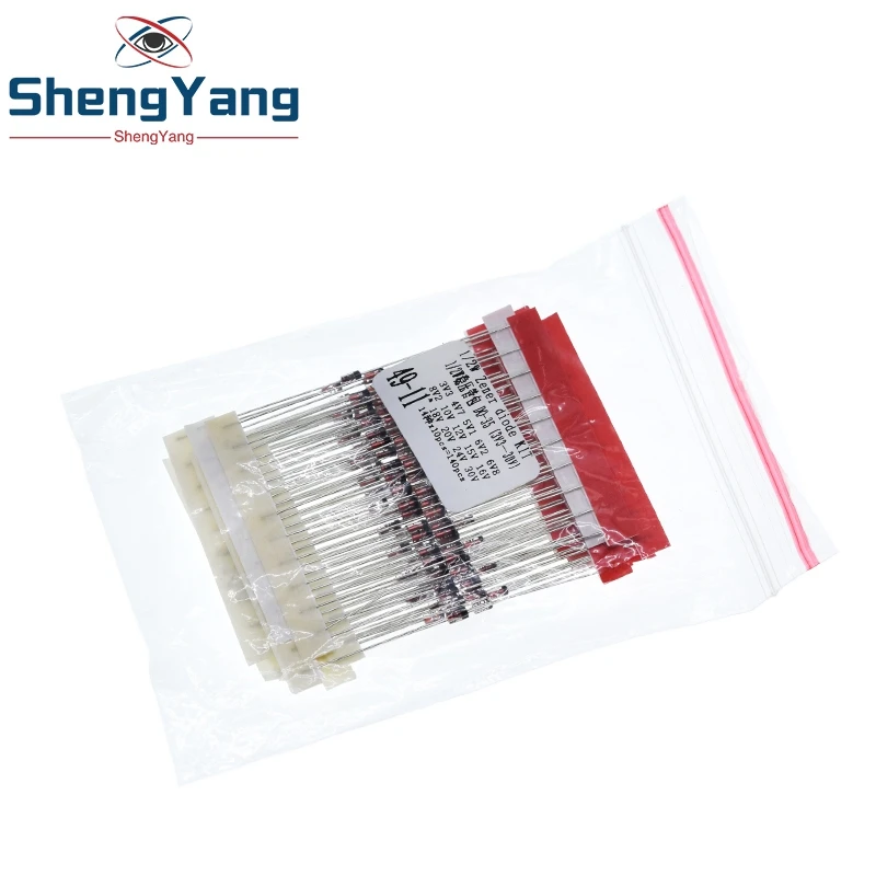 1/2 W 0,5 W Zenerdiode 3,3–30 V, 14 Werte x 10 Stück = 140 Stück, sortiertes Sortimentsset, neues elektronisches DIY-Set – Detail 1