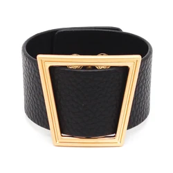 NEW Fashion Leather Bracelet for Women High Quality 3 Colors Available Letter Decorative Clasp Bracelet Bangles Jewelry