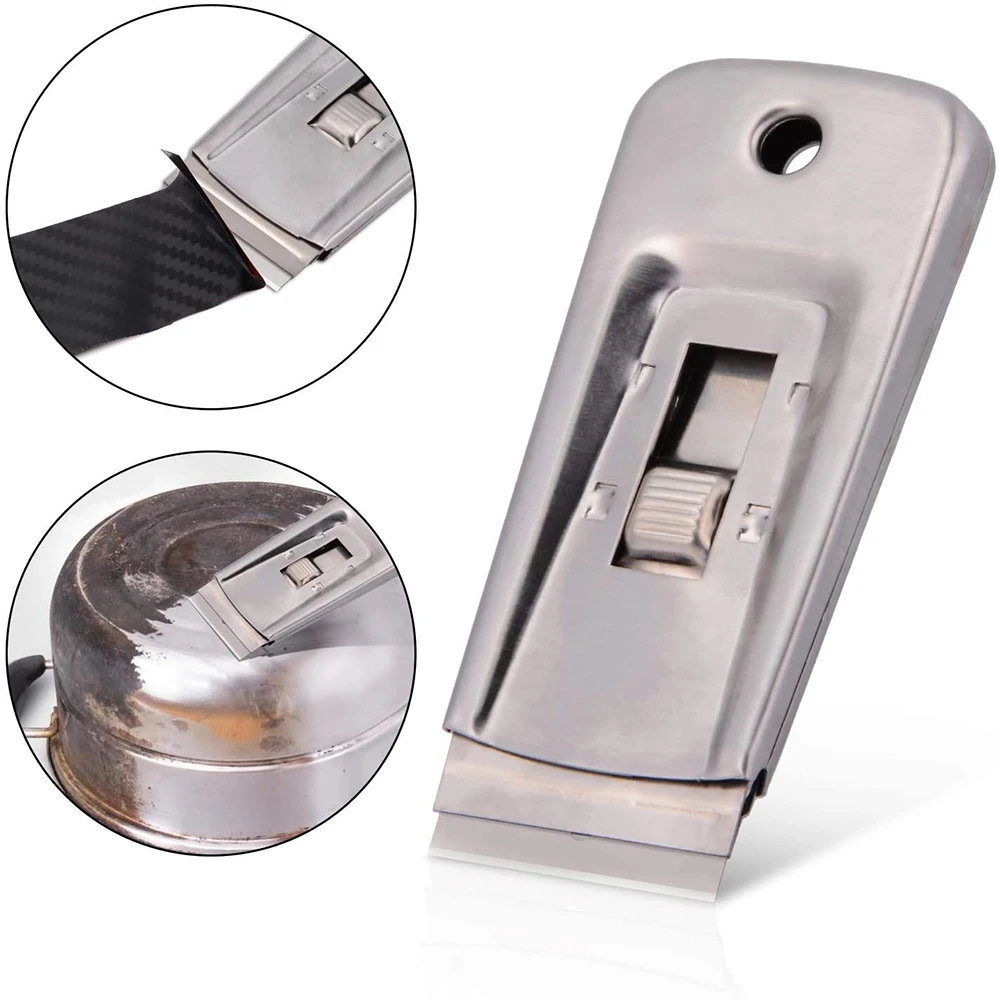 EHDIS Stainless Steel Razor Blade Scraper Ceramic Glass Window Cleaning Squeegee Car Stickers Remover Carbon Vinyl Wrapping Tool