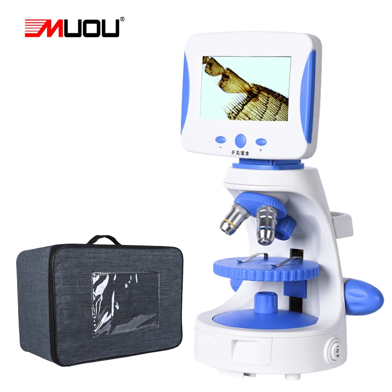 Zoom 2000X HD 4.3‘’ LCD TV Microscope Biological Laboratory Lad electronic Digital LED student education +Luxury handbag+caliper