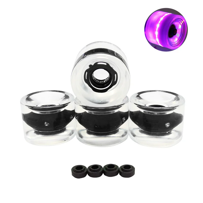 

A Set of 4 Pro Longboard Wheels 70mm 78A LED 3 color Skateboard Wheels with ABEC 11 bearing and Spacers Lighting