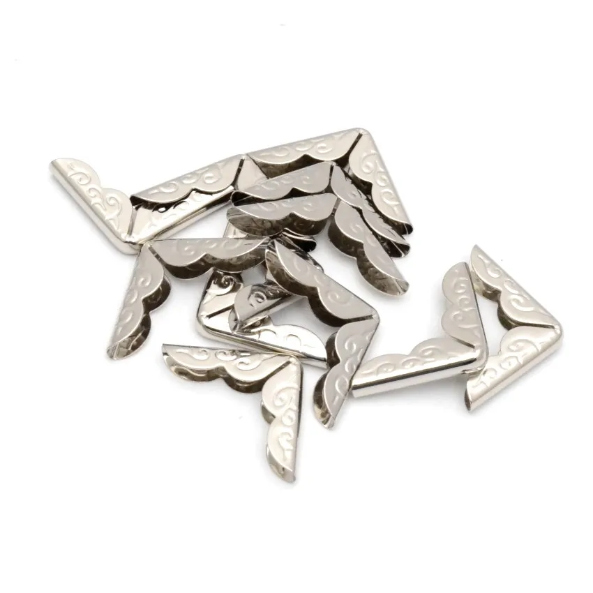 50PCs Silver Tone Book Scrapbooking Albums Menus Folders Corner Protectors (Fits 2mm thick) 21X21mm F1201