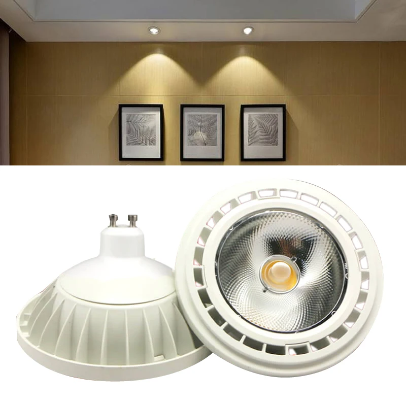 LED AR111 reflektor żarówka Downlight źródło światła GU10 G53 podstawa ciepły biały i zimny biały 220V Aluminium wewnątrz lampa oświetleniowa