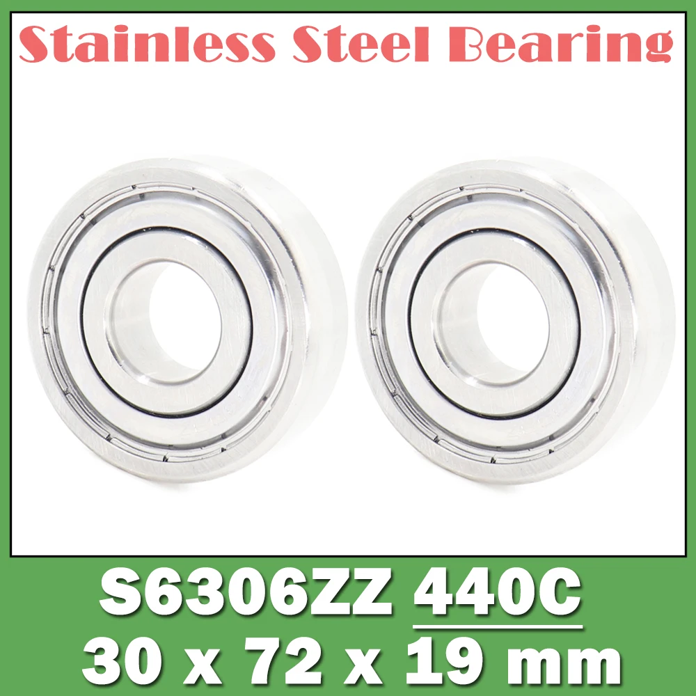 S6306ZZ Bearing 30*72*19 mm ( 2 PCS ) S6306 Z ZZ S 6306 440C Stainless Steel S6306Z Ball Bearings