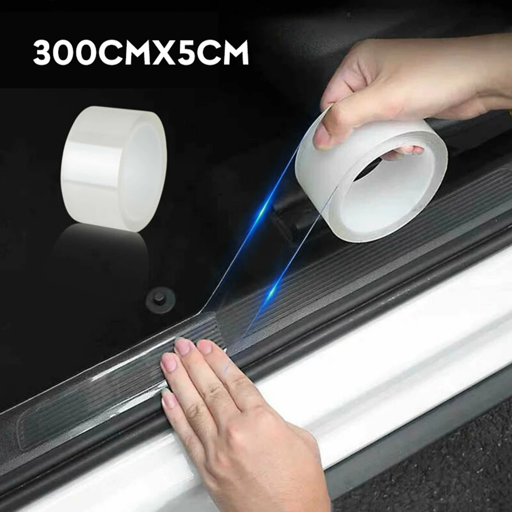 Car Door Plate Protector Stickers Bumper Body Anti Scratch Strip Transparent Acrylic Tape Auto Trunk Sill Scuff Protector Film