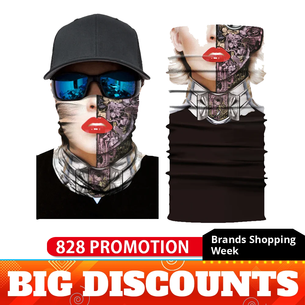 Masque Biker Face Mask Motorcycle Mask Balaclava Face Shield Unisex mask Skull Masks Ghost Cycling Ski Bandanas Mascara Moto