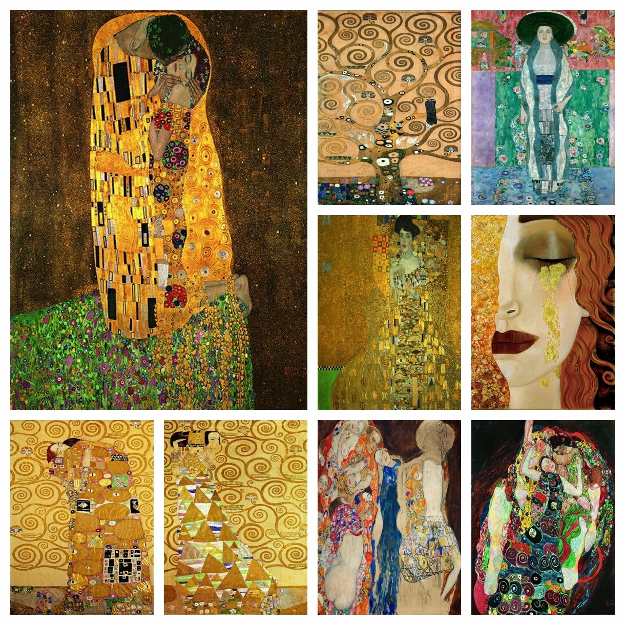 

World Most Famous Oil Classic Artist Gustav Klimt Diamond Painting 5D Embroidery Drill Cross Stitch DIY Mosaic Home Wall Decor