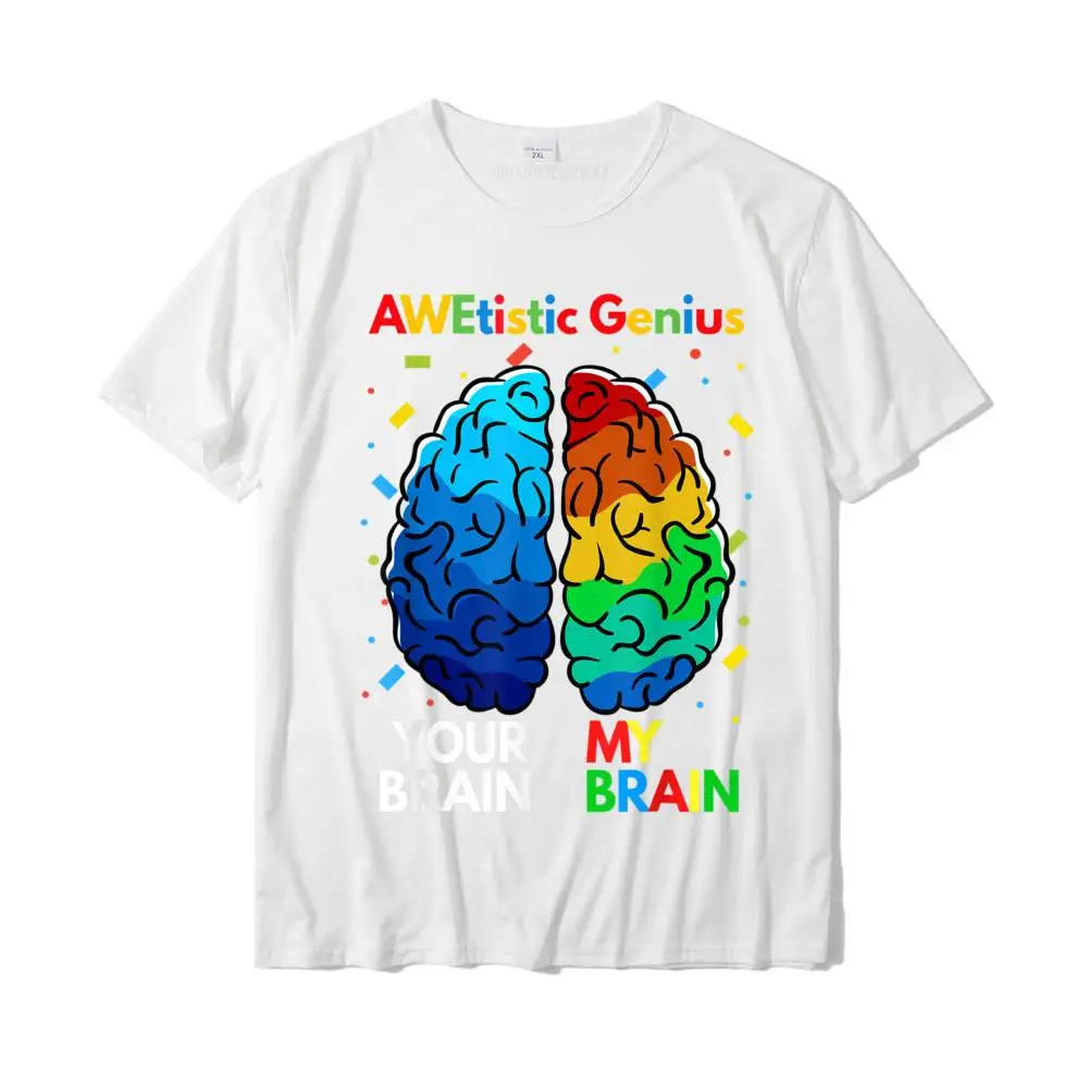 Funny Neurodiversity Autism Awareness Awetistic Genius T-Shirt Camisas Men Latest Europe Tops T Shirt Cotton Tshirts Customized