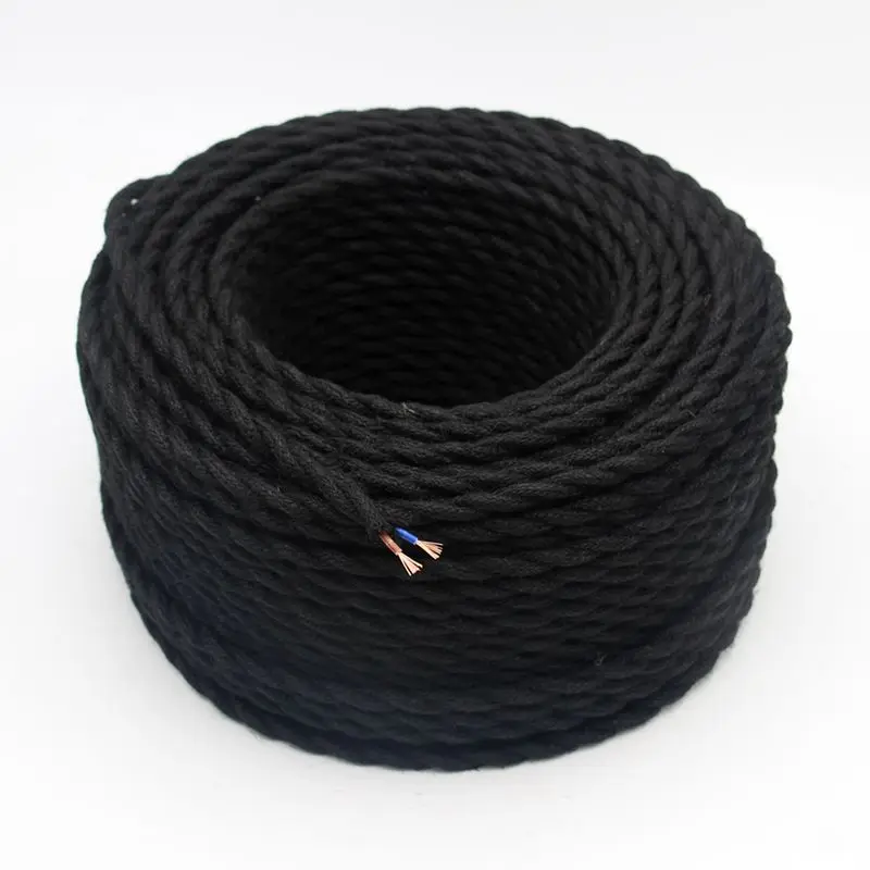 250V 2 Core 3 Core Vintage Hemp Rope Lamp Cord Jute Rope Twisted Cable Flex Electric Wire For DIY Retro Light Bar Decor