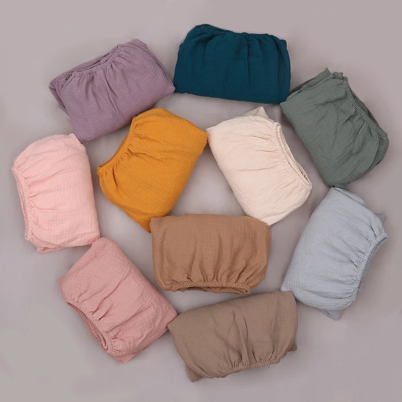 Drap de lit universel en coton pour bébé, 10 couleurs, 125x70cm, protège-matelas, pour garçons et filles