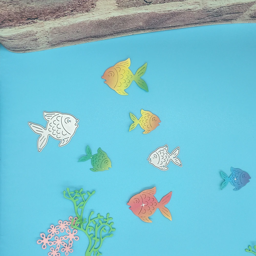 

New product 2Marine creature fish metal cutting knife mold scrapbook photo album decoration paper card DIY embossing crafts