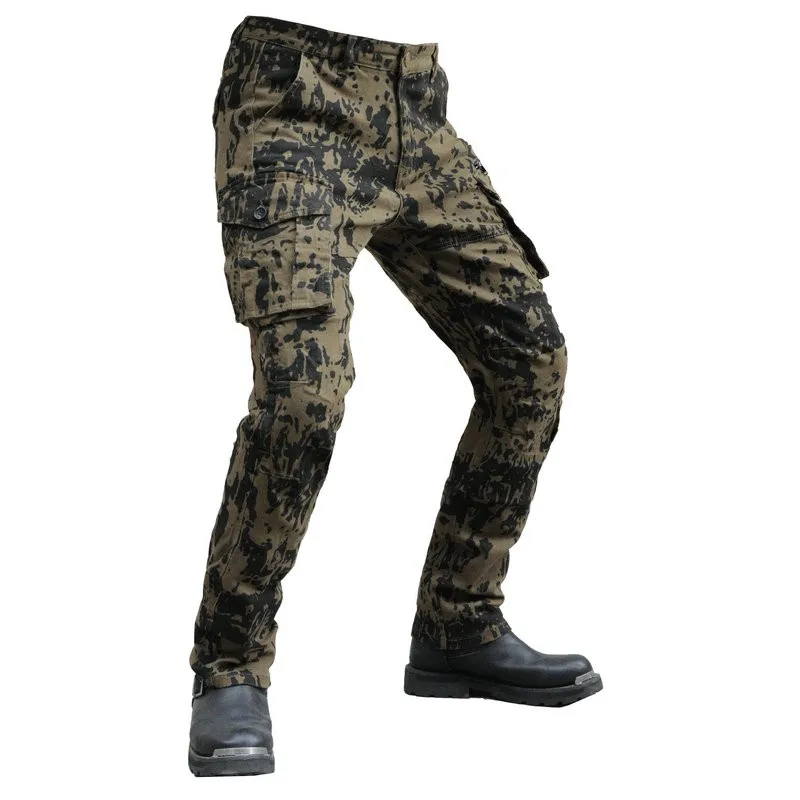 Volero High Quality Motorcycle Riding Pants Camouflage Protective Heat Breathable Four Seasons Jeans Staight Loose Trousers