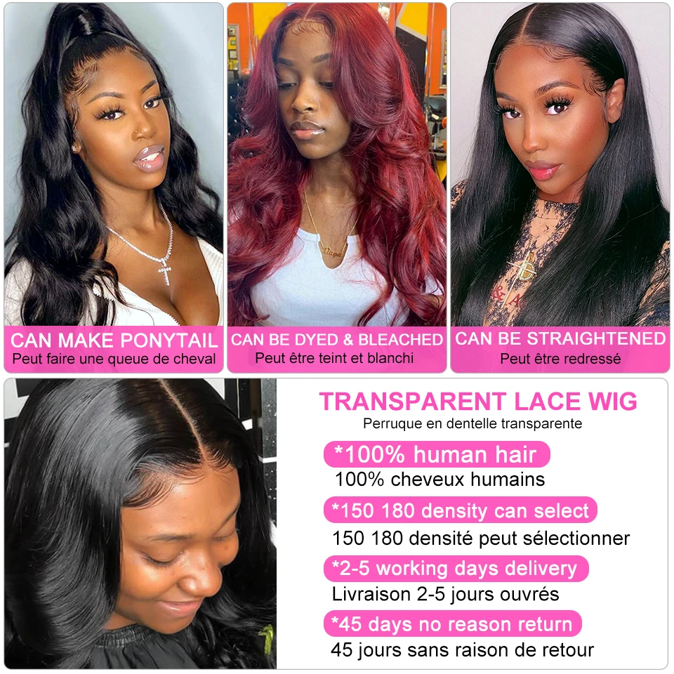 Clearance Sale 13x4 Lace Frontal Wigs Human Hair PrePlucked with Baby Hair,Body Wave Lace Front Wig,6x6 5x5 4x4 Lace Closure Wig