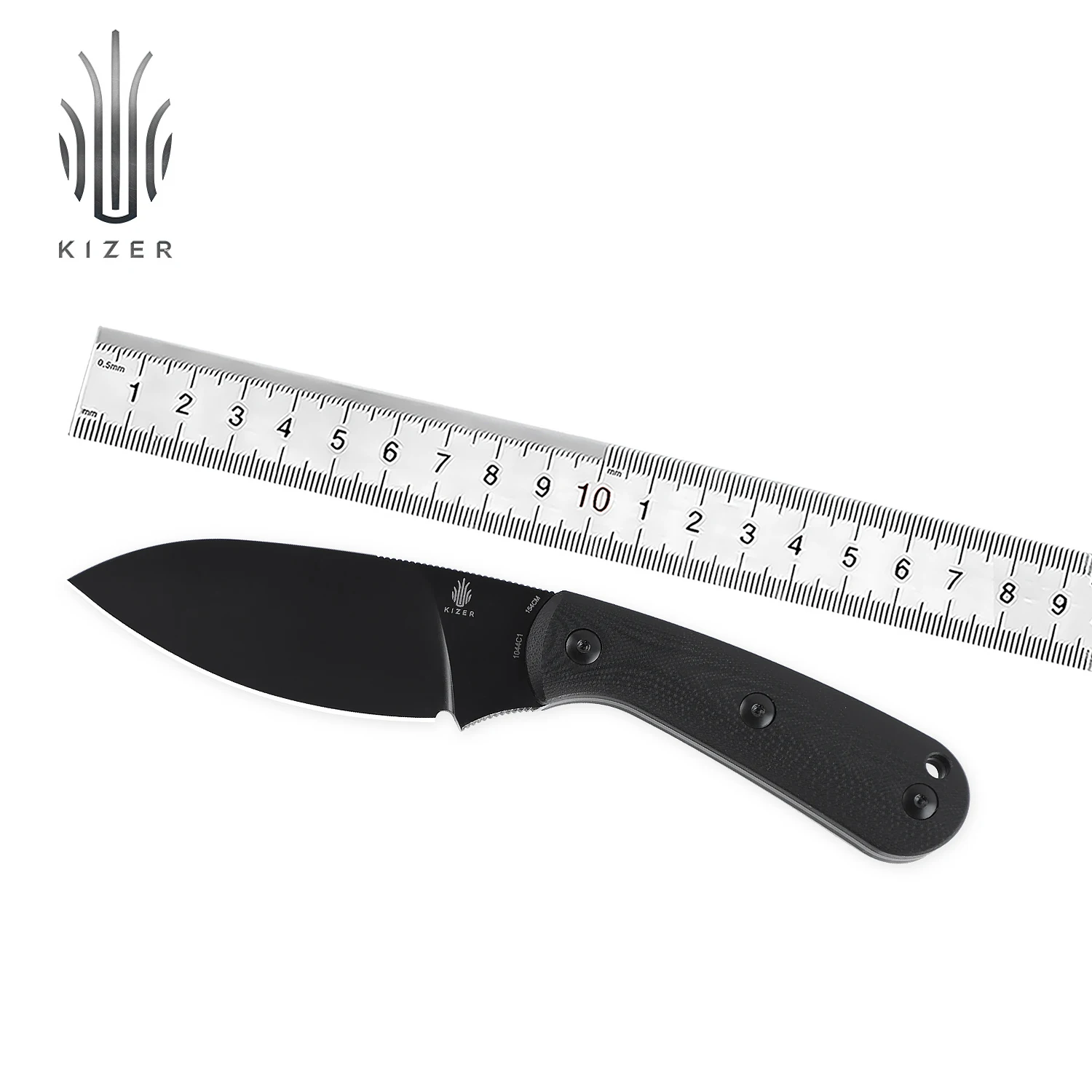 

Kizer Fixed Blade Knife Baby 1044C1 Outdoor Survival Knife G10 Handle 154CM Durable Steel Black Hunting Survival Tool