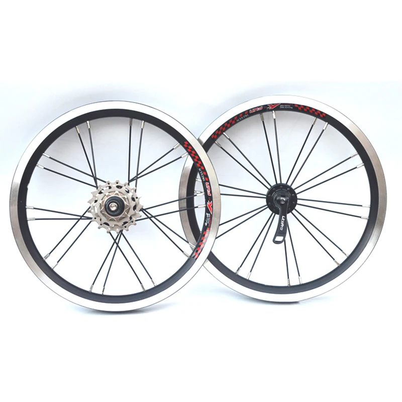 Litepro 14 inch 16 inch Bike Wheels Wheelset Folding Bicycle 412 / Outer Three Shift Wheel Set Outer Three Speed Wheel Set