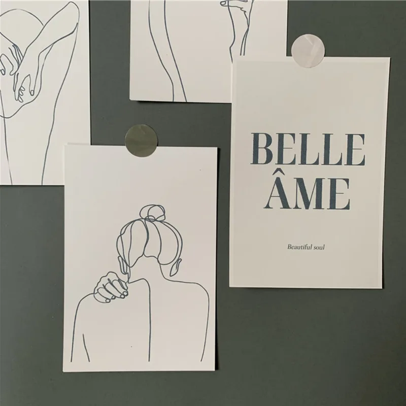 Ins Retro Abstract Art Custom Decoration Card Room Diy Background Wall Sticker Postcard Combination Photo Props Greeting Card