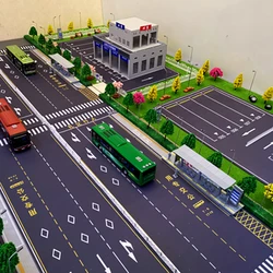 Bus Stop Model Station Garage Large Parking Lot Mat for Diecast Alloy Car Model Vehicle Scene Display Toy Mouse Pad Scene