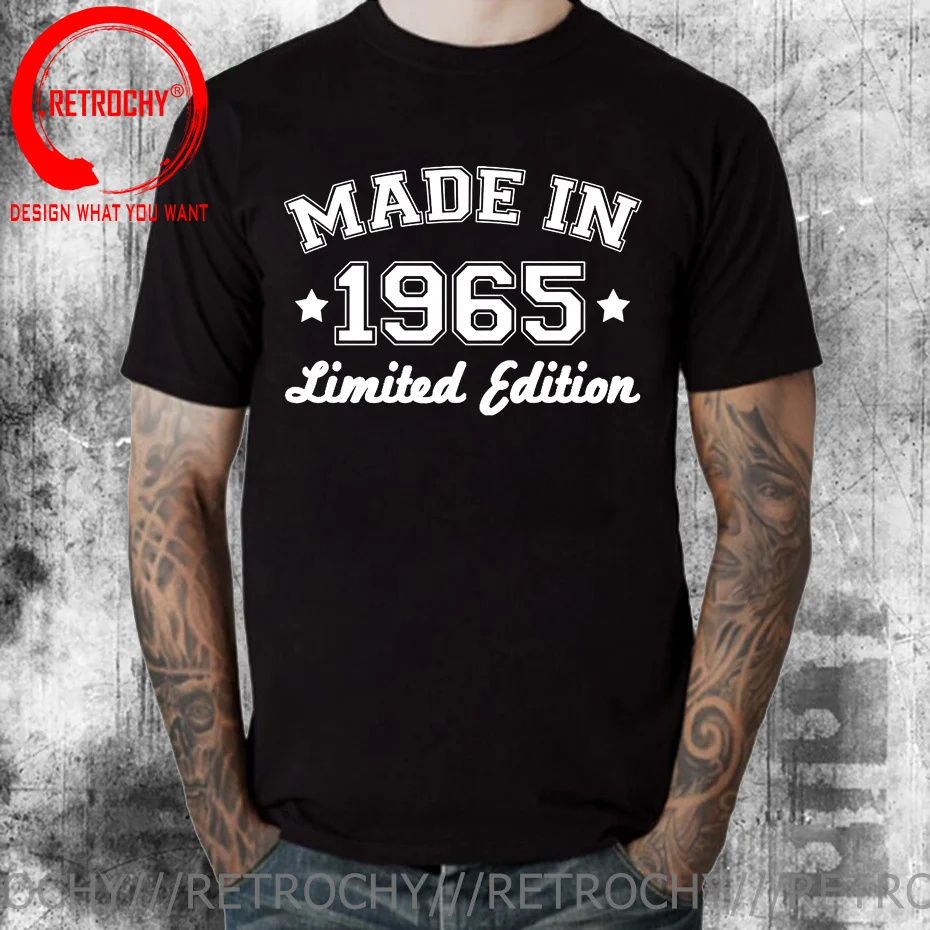 Cool Men Summer Limited Edition T Shirt Man Made in 1965 Vintage T-Shirt Born 1965 Birthday Age Year Gift Funny Casual Tee Shirt