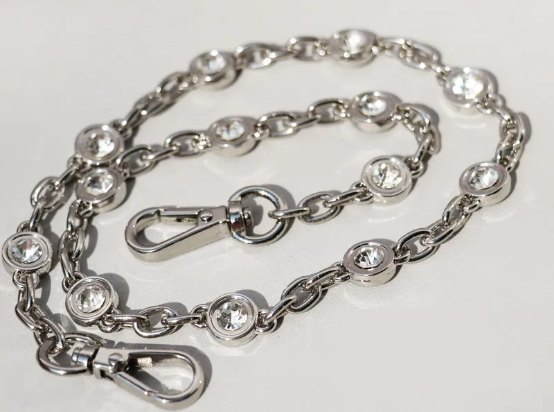 Designer chain strap Decoration blue stone black metal chain handbag bag purse replacement Accessories Hardware quality