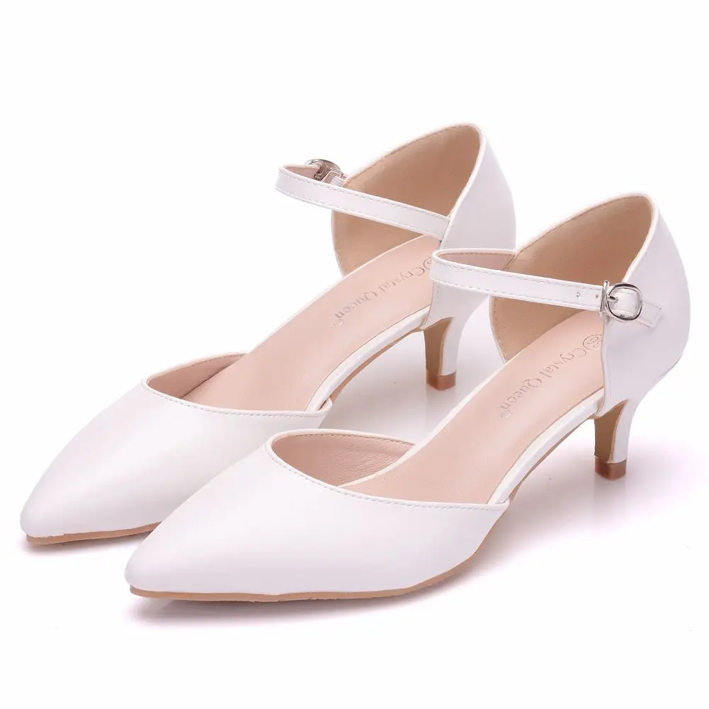 Sandali da donna Crystal Queen tacchi alti estivi décolleté bianchi Mary Janes scarpe da donna per il tempo libero taglie forti 42