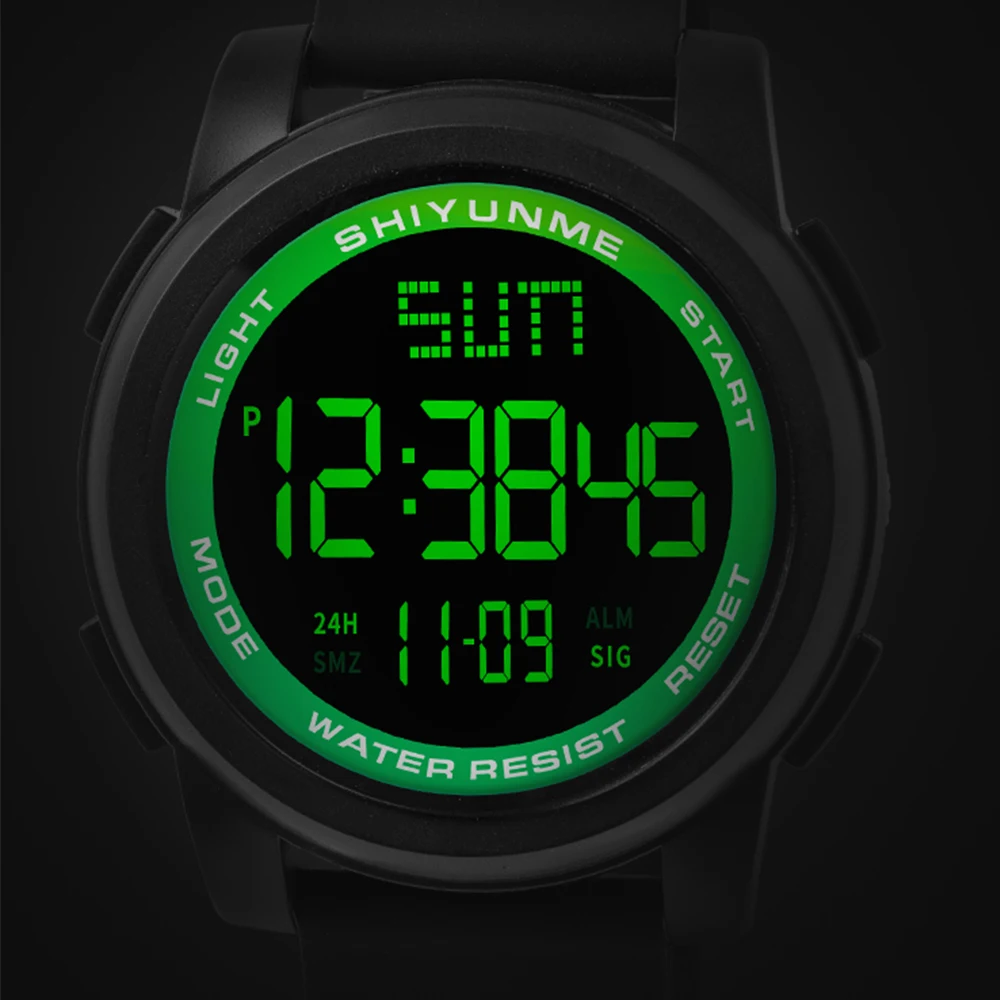 SHIYUNME Military 5Bar Waterproof Male Wristwatches Solar Power Men Digital Watch Stopwatch Sport Watches Relogio Masculino