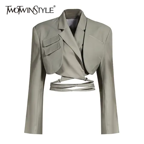 Elegant Women's Asymmetric Blazer TWOTWINSTYLE