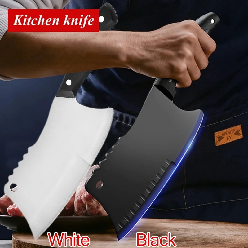 

7.5 Inch Kitchen Knife Knife Stainless Steel Meat Cleaver Chef Knife Black Blade Kitchen Knife Cooking Tools