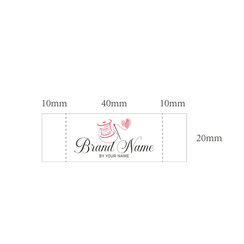 20*60mm custom clothing label, personalized organic cotton webbing label, logo or text sewing label 20-100 pcs
