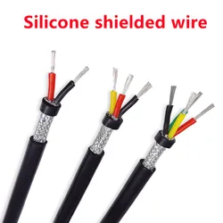 Silicone shielded sheathed cable wire 22 20 18 17 15 13 11 9 AWG 2 3 4 5 6 8 core anti-interference soft signal wire power cable