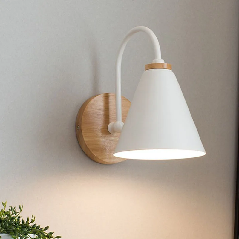 

Modern Wood Wall Light Vanity Wall Lamp Bedroom Decor Wall Sconce Nordic Design Mirror Light Fixtures E27 Corner Lamp 90-260v