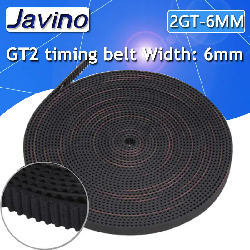 2METER GT2 pasek rozrządu 6mm szerokość 2GT Włókno wzmocnione gumą otwarty pasek rozrządu do drukarki CNC 3D Reprap Prusa i3 gear