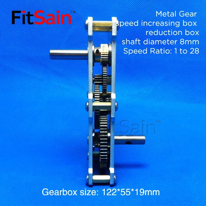 FitSain--1 to 28 Metal  Gear Reducer speed-up box  accelerator large torque accelerator Reducer