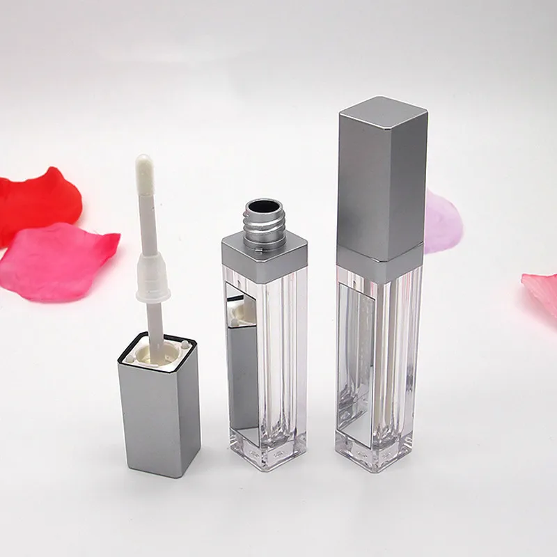 10-100pcs 7ml Empty Makeup DIY Lip Gloss Bottle With Mirror LED Lip Gloss Tube Square Lipstick Packing Bottle CAN ADD LOGO