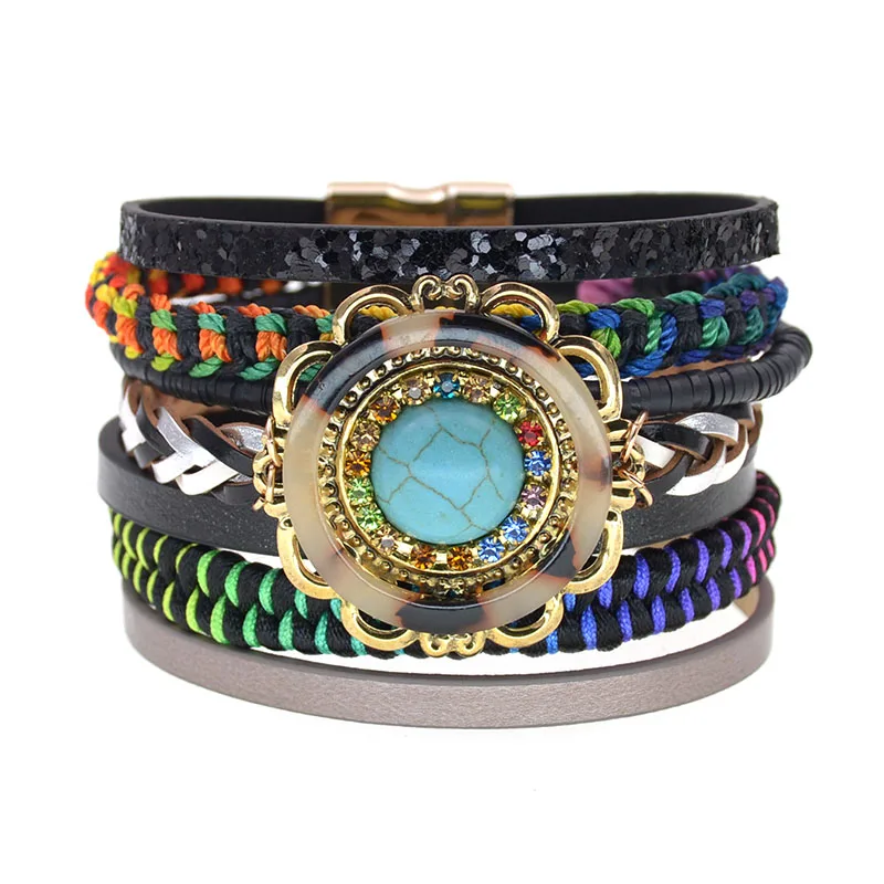 WELLMORE bohemia bracelets Leather bracelets handmade charm bracelets for women fashion jewelry drop shipping wholesale