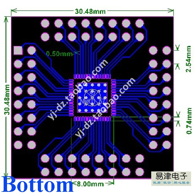 Adaptateur IC QFN56/QFN64 à DIP64, carte d'expérimentation de test de prise pcb